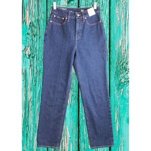NWT  J. Crew Women dark wash Curvy‎ Classic Straight Leg Jeans Size 26x28